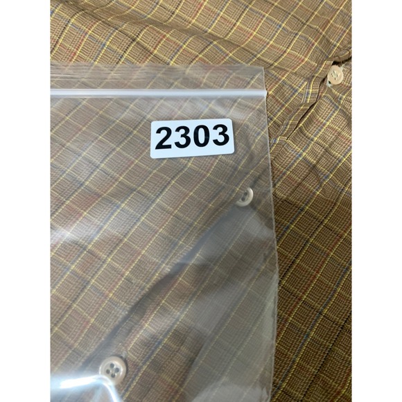 Jeff Rose Mens XXL Brown Grid Button Down Shirt 100% Cotton Made in Italy L/S - Picture 5 of 5